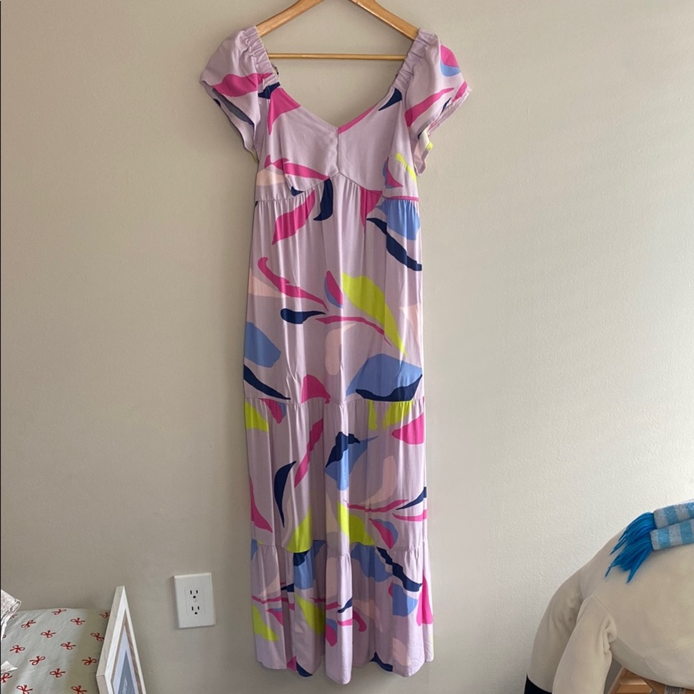 Floral Maxi Dress in Pink and Blue